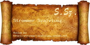 Strommer Szalviusz névjegykártya